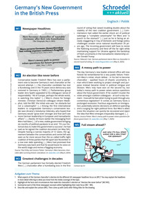Produktabbildung zu Germany's New Government in the British Press - - Englisch / Politik ab Klasse 10