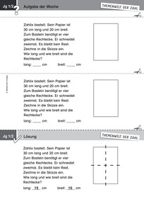 Produktabbildung zu Themenwelt der Zahl: Aufgabe der Woche 35/2018 - Raum und Form: Rechteck nach Vorgaben zerlegen und Seitenlängen bestimmen