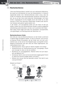 Produktabbildung zu Welt der Zahl - Info: Rechenkonferenz (Klassen 1/2) - Fachaufsätze