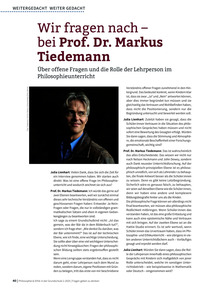 Produktabbildung zu Wir fragen nach - bei Prof. Dr. Markus Tiedemann - Über offene Fragen und die Rolle der Lehrperson im Philosophieunterricht