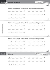 Produktabbildung zu Themenwelt der Zahl: Aufgabe der Woche 33/2015 - Zahlen bis 20: Zerlegen in 5 Summanden