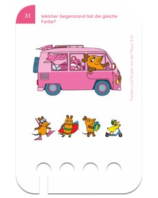 Farben und Muster mit der Maus 3-4. Kartenbeispiel Rosa Gegenstände