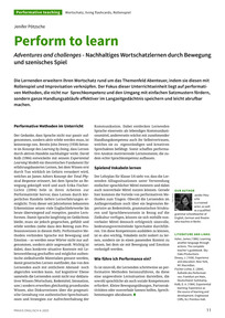 Produktabbildung zu Perform to learn - Adventures and challenges - Nachhaltiges Wortschatzlernen durch Bewegung und szenisches Spiel