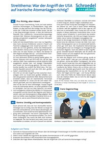 Produktabbildung zu Streitthema: War der Angriff der USA auf iranische Atomanlagen richtig? - - Politik ab Klasse 9
