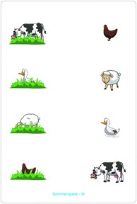 Lemo Kartensatz Sommerspiele. Beispielkarte Bauernhoftiere