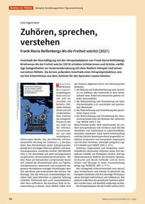 Produktabbildung zu Zuhören, sprechen, verstehen - Frank Maria Reifenbergs "Wo die Freiheit wächst" (2021)