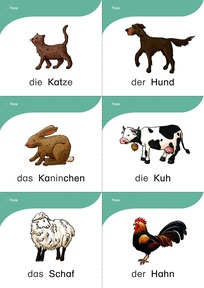BAUSTEINE Wort-Bild-Karten 1-4 zum Thema Tiere (Auswahl)