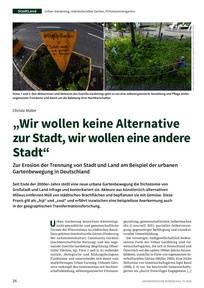 Produktabbildung zu „Wir wollen keine Alternative zur Stadt, wir wollen eine andere Stadt“ - Zur Erosion der Trennung von Stadt und Land am Beispiel der urbanen Gartenbewegung in Deutschland