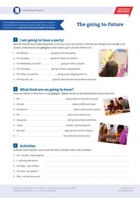 Produktabbildung zu The going to-future - Englisch-Arbeitsblatt zum Thema Grammatik