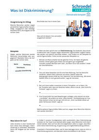 Produktabbildung zu Was ist Diskriminierung? (Demokratie kompakt) - - Fächerübergreifend / Politik / Ethik ab Klasse 5