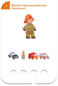 Verknüpfungsspiele. Beispielkarte Feuerwehrmann
