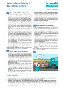 Produktabbildung zu Neue E-Auto-Prämie - der richtige Ansatz? - - Politik / Wirtschaft ab Klasse 9