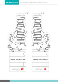 Produktabbildung zu Antolin-Lesezeichen: Bastelvorlage zum Ausmalen und Ausschneiden