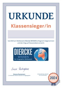Produktabbildung zu Urkunde: Klassensieger/-in - Diercke WISSEN 2024