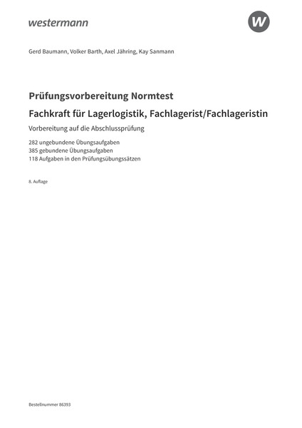 Betriebliche Wertprozesse, Fachkraft für Lagerlogistik, Lösungen Volker