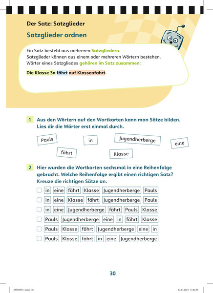 Fit in der Grundschule - 10-Minuten-Trainer - Deutsch Grammatik Klasse
