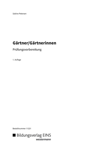 Gartner Gartnerinnen Prufungsvorbereitung Schulerband Verlage