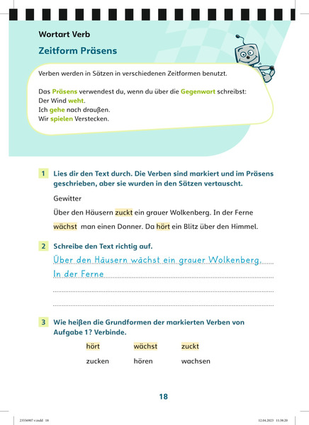 Fit in der Grundschule - 10-Minuten-Trainer - Deutsch Grammatik Klasse