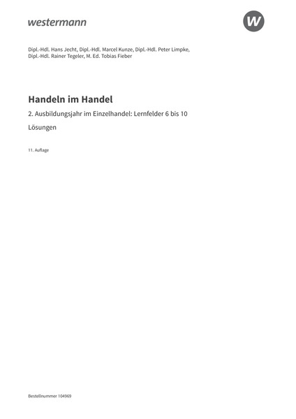Handeln Im Handel 2 Ausbildungsjahr Im Einzelhandel Lernfelder 6 handeln-im-handel-2-ausbildungsjahr-im-einzelhandel-lernfelder-6
