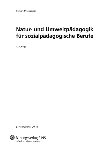 Natur- Und Umweltpädagogik - Für Sozialpädagogische Berufe - Schulbuch ...