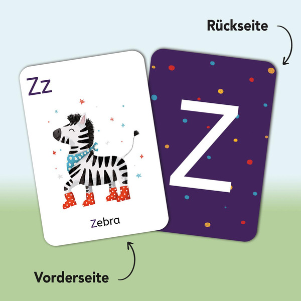 ABC & Zahlen - Tierische Lernkarten - Set mit 30 Buchstabenkarten und