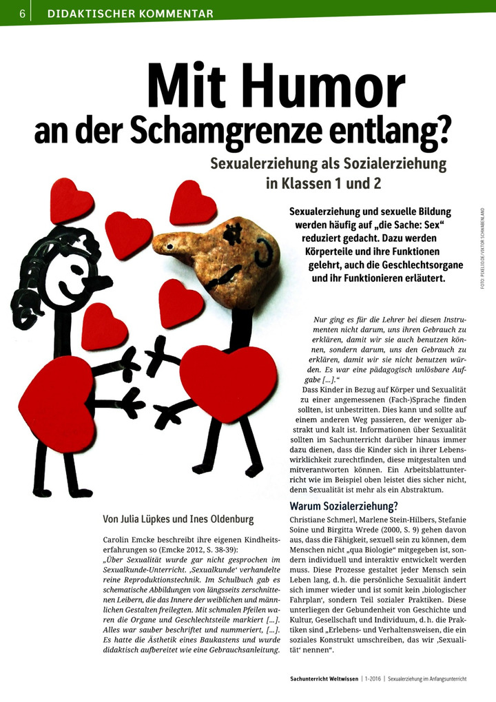 Mit Humor An Der Schamgrenze Entlang Sexualerziehung Als