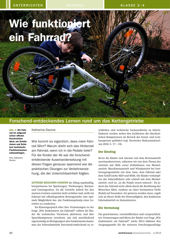 Wie funktioniert ein Fahrrad? Forschendentdeckendes