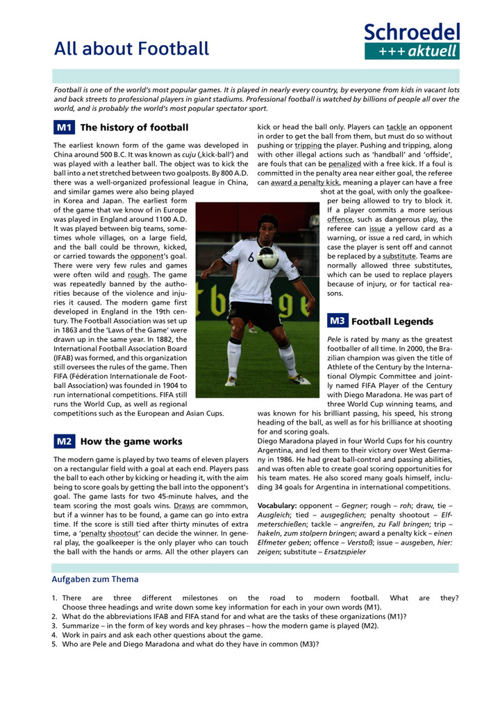 All about Football Englisch ab Klasse 8 Verlage der Westermann Gruppe