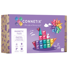 Connetix Magnetbausteine Pastel Starter Pack - Magnetisches Konstruktionsspielzeug - 64 Teile