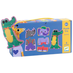 Lernspiel: Puzzle Trio - Savanne - Lernpuzzle ab 3 Jahren