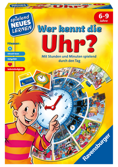 Wer kennt die Uhr? - Kinderspiel ab 6 Jahre - Mit Stunden und Minuten spielend durch den Tag