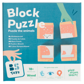 Block Puzzle - Niedliches 3D-Puzzle aus Holzklötzen mit Tiermotiven für Kleinkinder