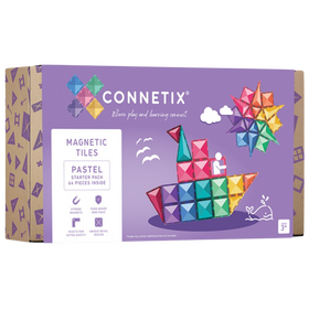 Connetix Magnetbausteine Pastel Starter Pack - Magnetisches Konstruktionsspielzeug - 64 Teile