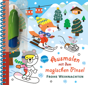 Ausmalen mit dem magischen Pinsel. Frohe Weihnachten - Malbuch mit Wassertankstift für Kinder ab 3 Jahren