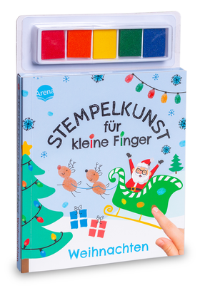 Stempelkunst für kleine Finger. Weihnachten - Fingerstempeln für Kinder ab 3 Jahren mit 5 Stempel-Farben