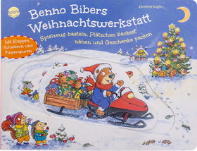 Benno Bibers Weihnachtswerkstatt. Spielzeug basteln, Plätzchen backen, nähen und Geschenke packen - Ein Spiel- und Mitmachbuch für die Weihnachtszeit mit Lieblingsfigur Benno Biber für Kinder ab 2 Jahren. Weihnachten. Mit Reimen, Klappen, Schiebern