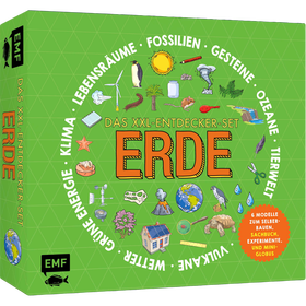 Das XXL-Entdecker-Set – Erde: 6 Modelle zum Selberbauen, Sachbuch, Experimente und Mini-Globus - Erforsche die Erde und baue einen Seismografen, eine Wetterstation, einen Solarofen u.v.m