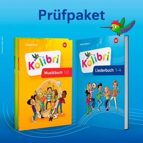 Produktabbildung zu Kolibri - Aktuelle allgemeine Ausgabe - Prüfpaket Musikbuch 1/2, 3/4, Liederbuch 1-4