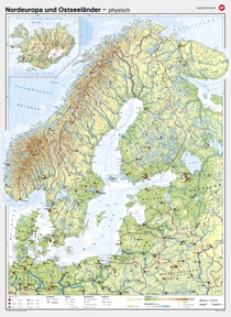 Produktabbildung zu Nordeuropa / Ostseeländer - physisch / Rückseite politisch