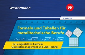 Produktabbildung zu Formeln und Tabellen für metalltechnische Berufe mit umgestellten Formeln, Qualitätsmanagement und CNC-Technik - Formelsammlung