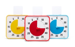 Produktabbildung zu TimeTimer medium Klassenzimmer-Set in Primärfarben - 3 TimeTimer in den Farben Rot, Gelb und Blau