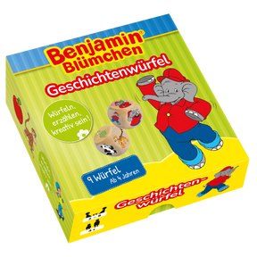 Produktabbildung zu Geschichtenwürfel mit Benjamin Blümchen - Würfeln, erzählen, kreativ sein!