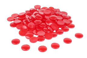 Produktabbildung zu Muggelsteine, rot-transparent - 100 St., aus RE-Plastic