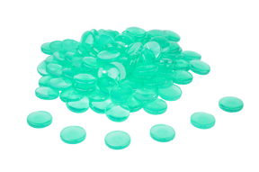 Produktabbildung zu Muggelsteine, grün-transparent - 100 St., aus RE-Plastic