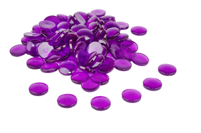 Produktabbildung zu Muggelsteine, lila-transparent - 100 St., aus RE-Plastic