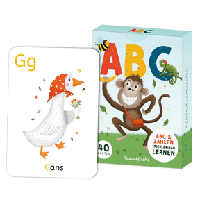 Produktabbildung zu ABC & Zahlen - Tierische Lernkarten - Set mit 30 Buchstabenkarten und 10 Zahlenkarten