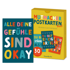 Produktabbildung zu Mutmacher Postkarten BUNT - für mehr Selbstvertrauen - Set mit 30 Karten (15 Motive x 2)