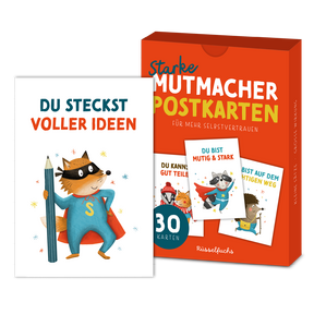 Produktabbildung zu Starke Mutmacher Postkarten - für mehr Selbstvertrauen - Set mit 30 Karten (15 Motive x 2)