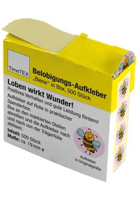 Produktabbildung zu Belobigungs-Aufkleber "Gesicht Daumen hoch" in Spender-Box, 500 Stück