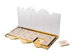 Produktabbildung zu miniLÜK-Jubiläumslösungsgerät - mit Klarsichtdeckel Gold - Kontrollgerät mit Klarsichtdeckel (Gold) zum Jubiläum